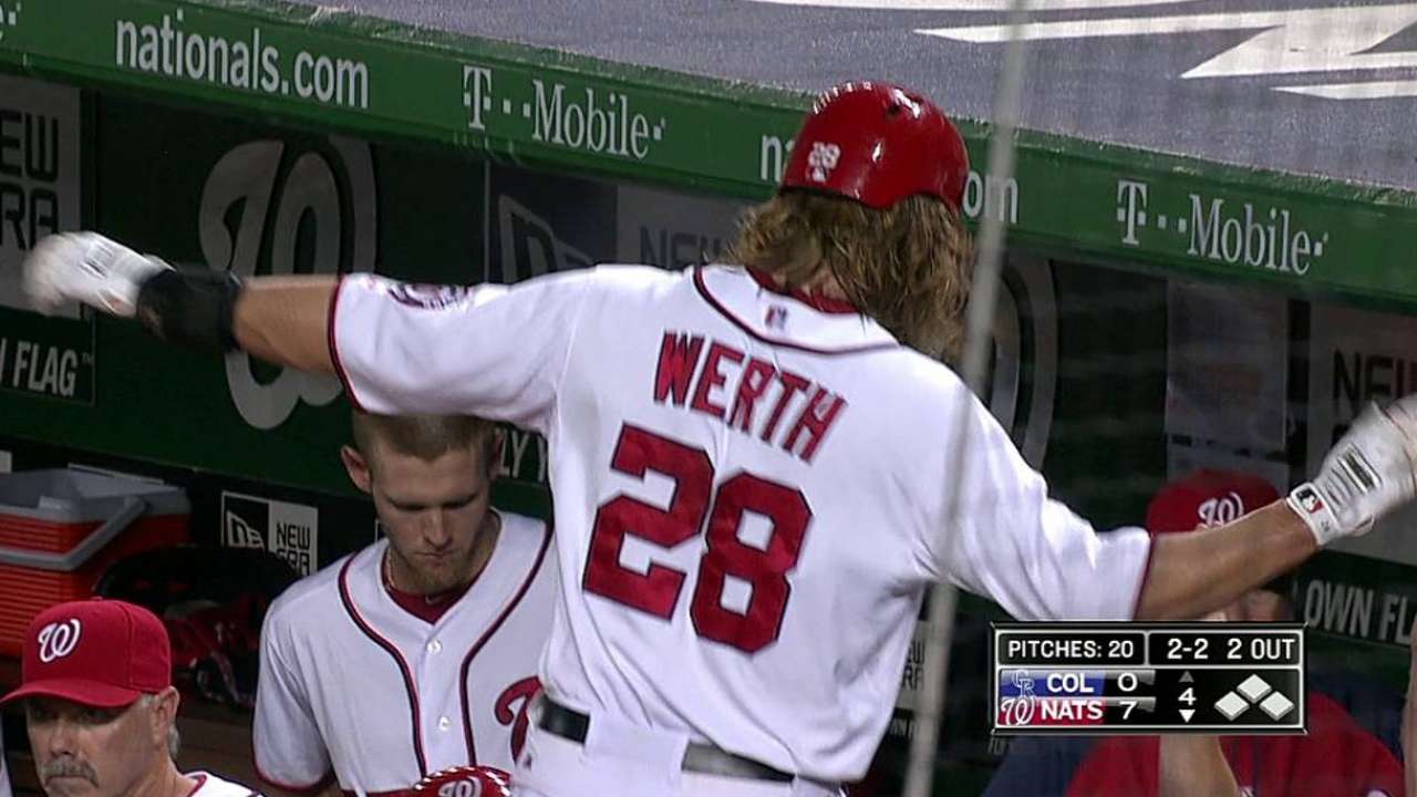 Strasburg, Werth guiaron a Nacionales vs. Rockies