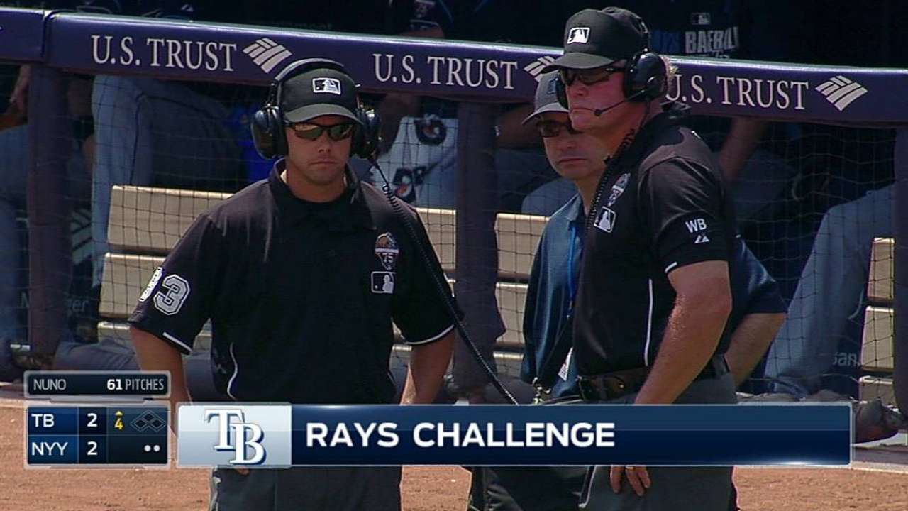 Replay unkind to Rays in two reviews vs. Yanks