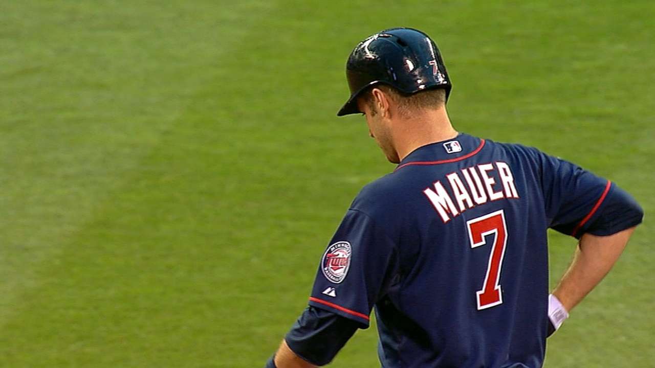 Twins place Mauer on DL, recall Colabello