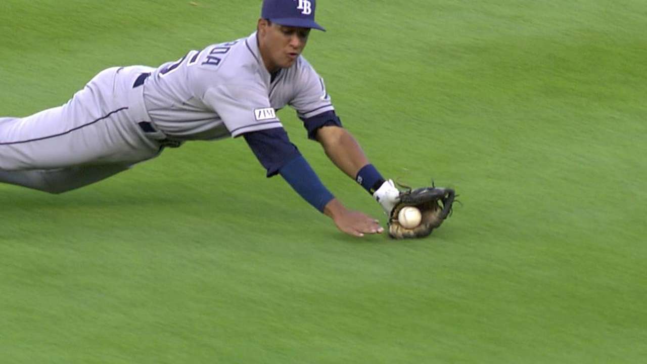 Rays' win streak snapped on Bedard's rocky night