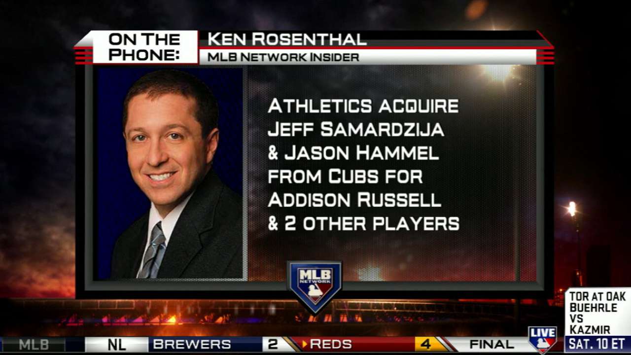 Cubs net A's top two prospects in deal for Shark
