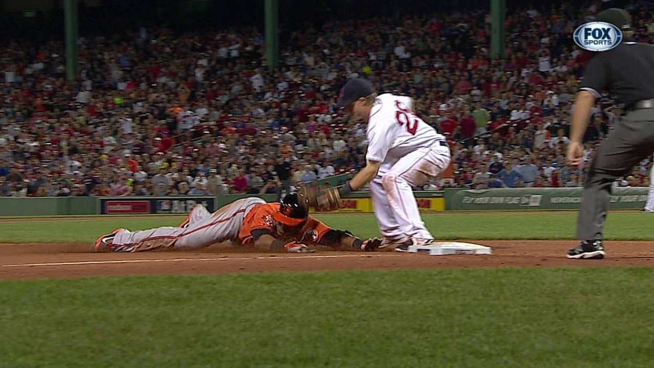 Cruz nearly motors for cycle, but out at third