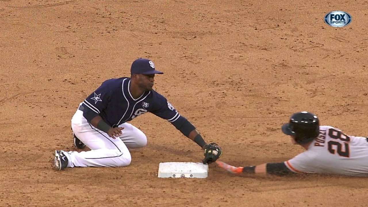 Posey safe after Padres' unsuccessful challenge