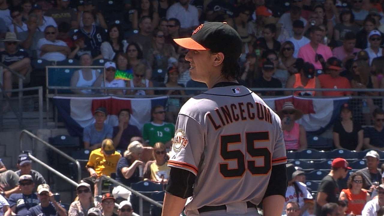 Lincecum dominates Padres again for win