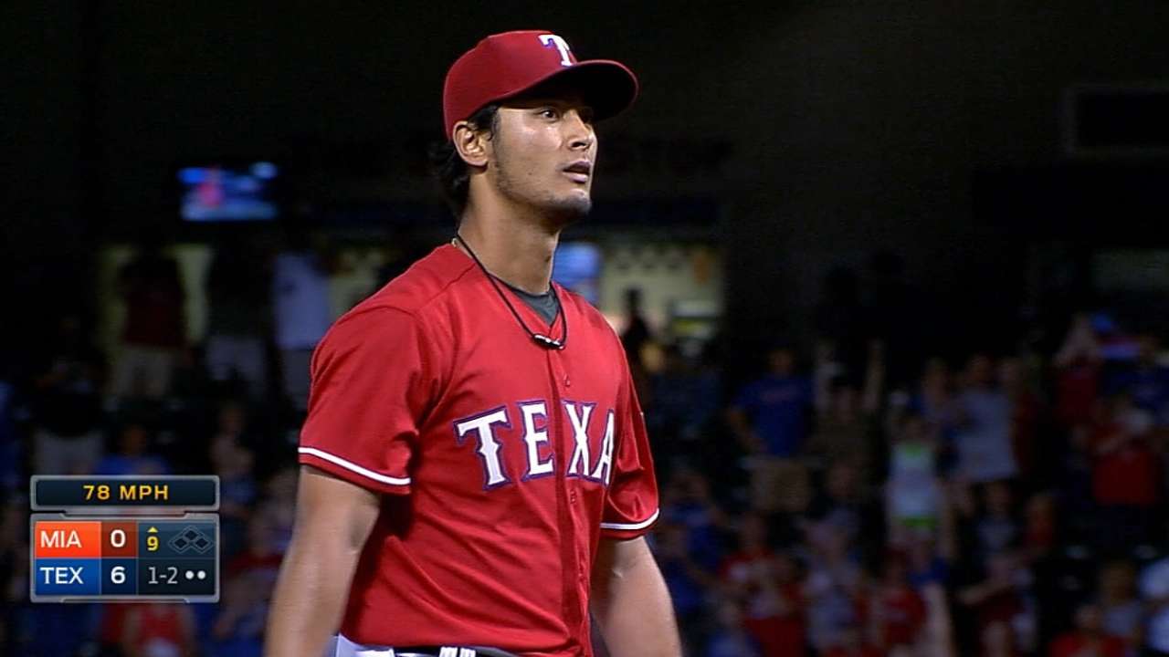 Darvish hit in head during batting practice