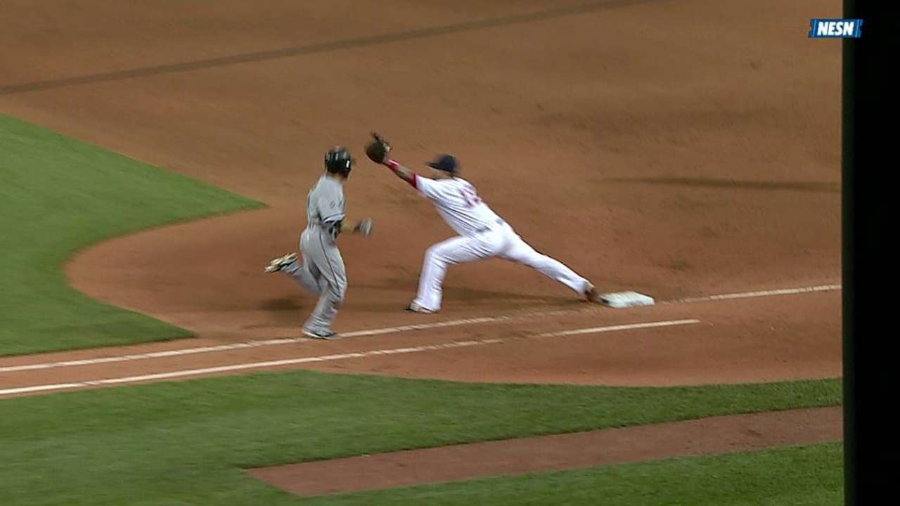 Red Sox win challenge of close play at first base