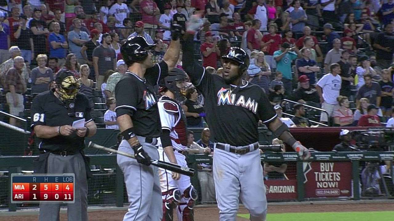 Estacazo de Ozuna hizo ganar a Marlins en Arizona