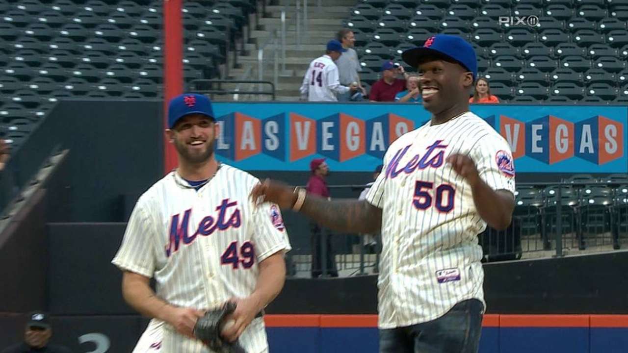 Rapper 50 Cent's wild pitch