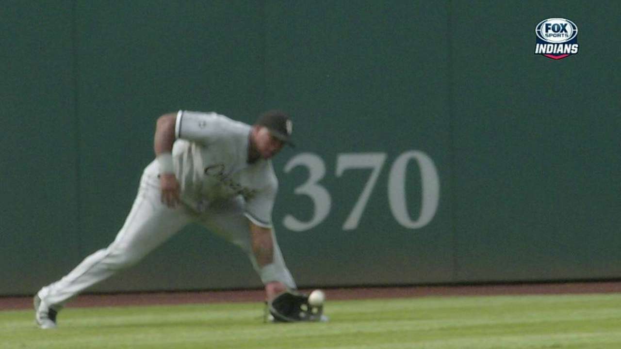 Overturned call helps Tribe score a run