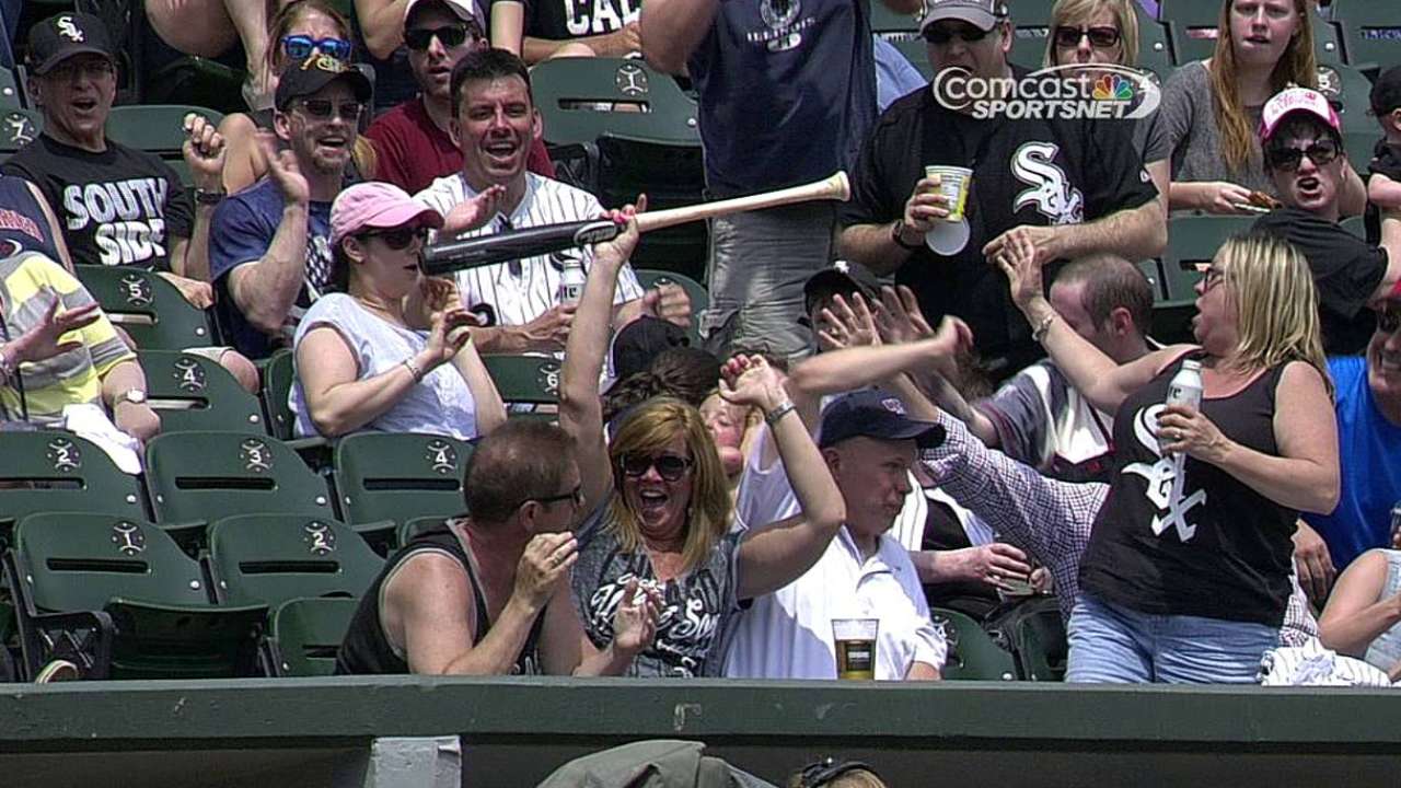 Flowers exchanges bats with fan