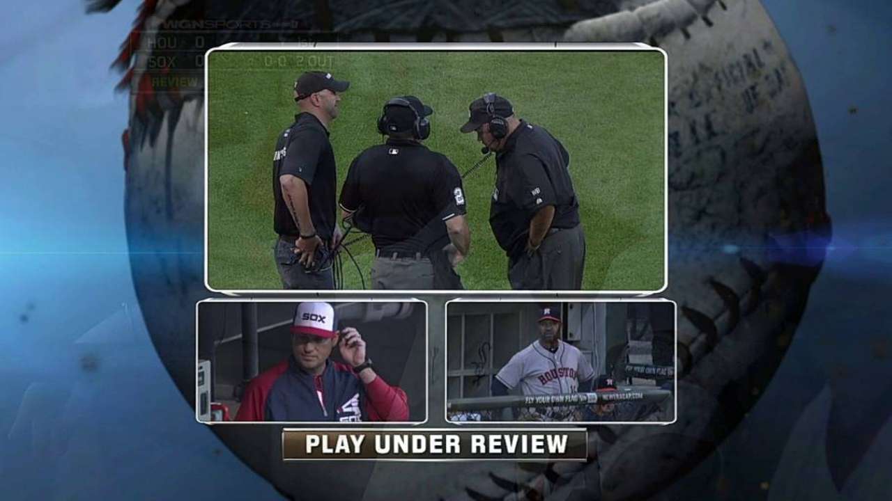 Replay confirms out call at plate for Astros