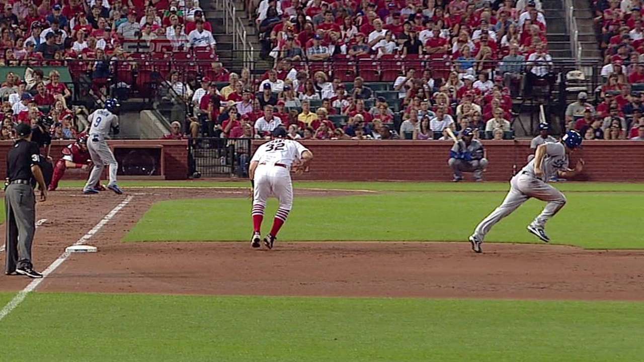 Kershaw swipes second for first stolen base
