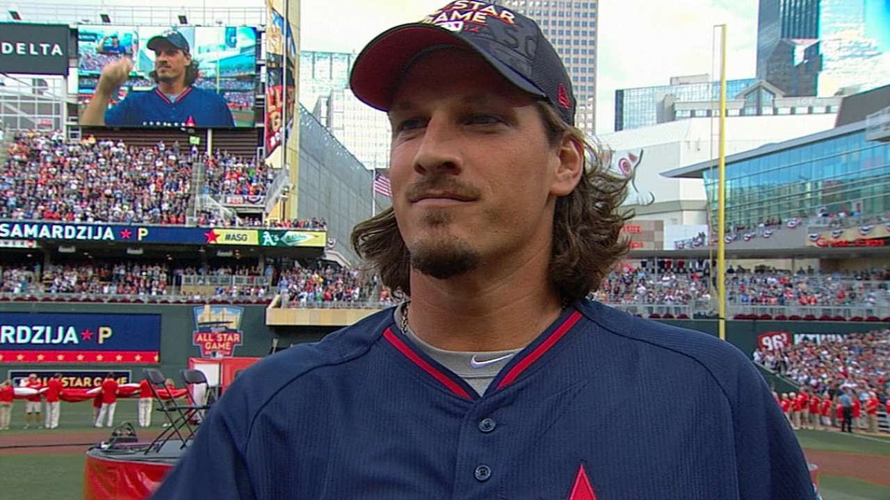 Samardzija stands with NL, but roots for AL ASG win