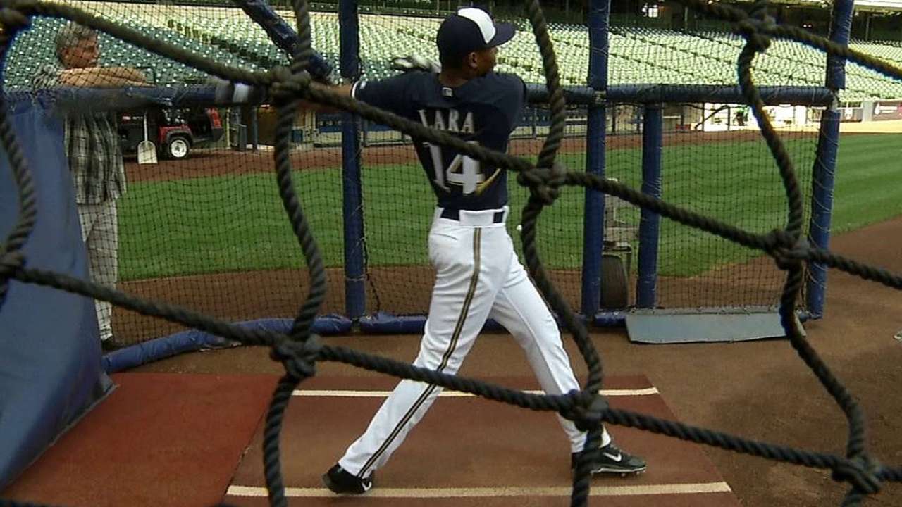 Lara pays first visit to Miller Park