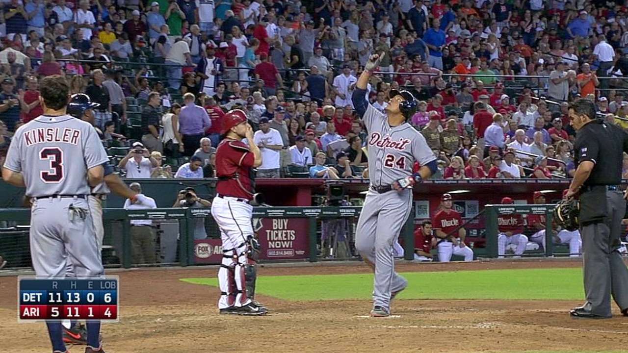 Cabrera pega HR en paliza de Tigres vs. D-backs