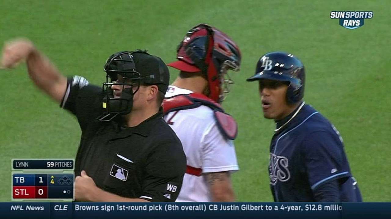 Escobar ejected after arguing called third strike