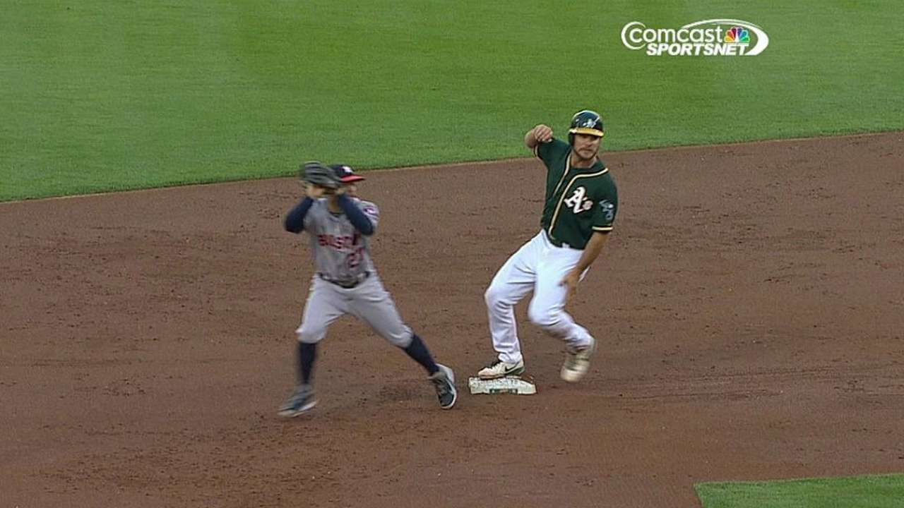 A's win challenge, earning hit for Donaldson