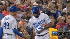 Puig triples thrice as Dodgers rout Giants