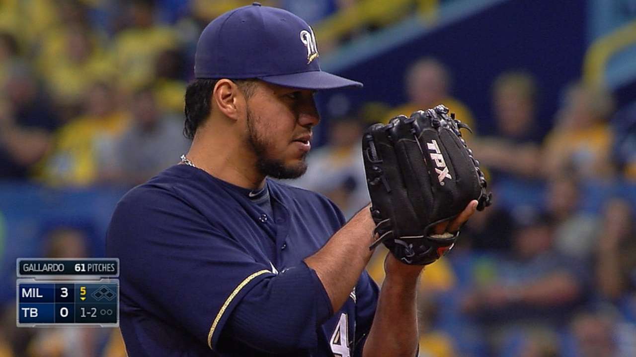 Gallardo deals gem to lead Brewers over Rays