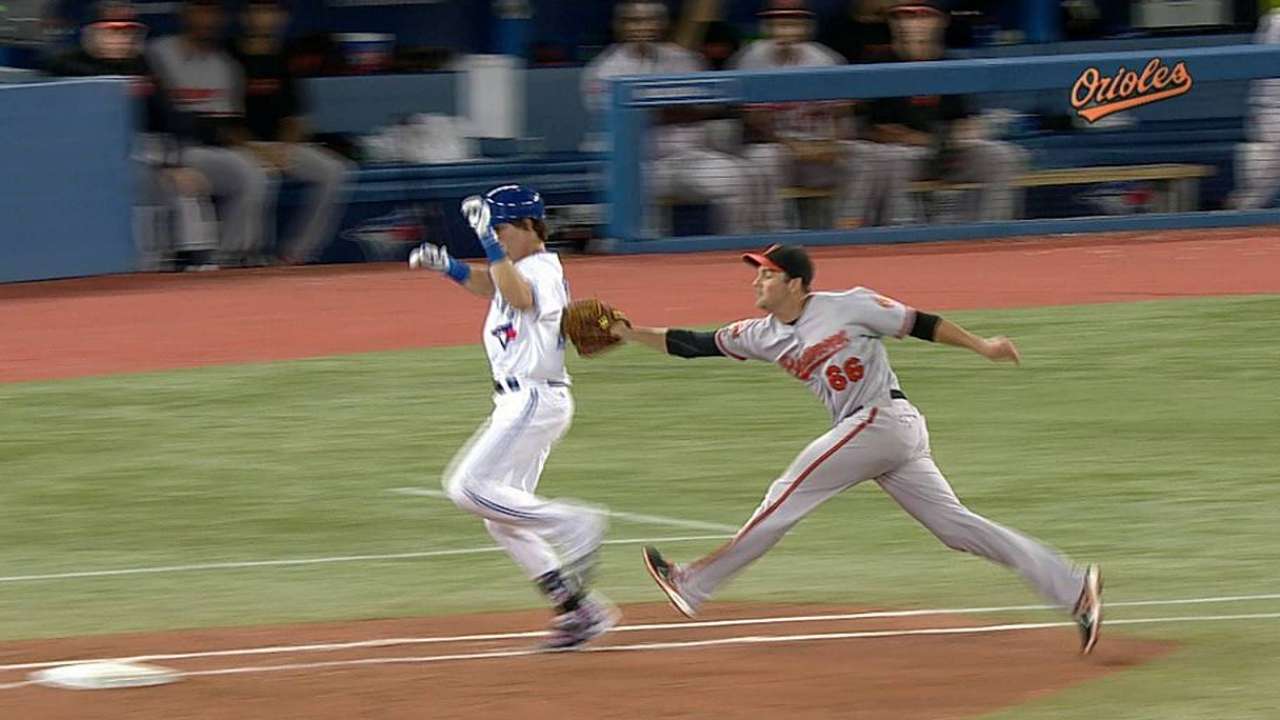 Three challenges issued in O's-Blue Jays game