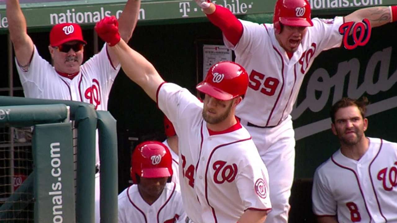 Nacionales triunfan con HR de Harper en la 13ra