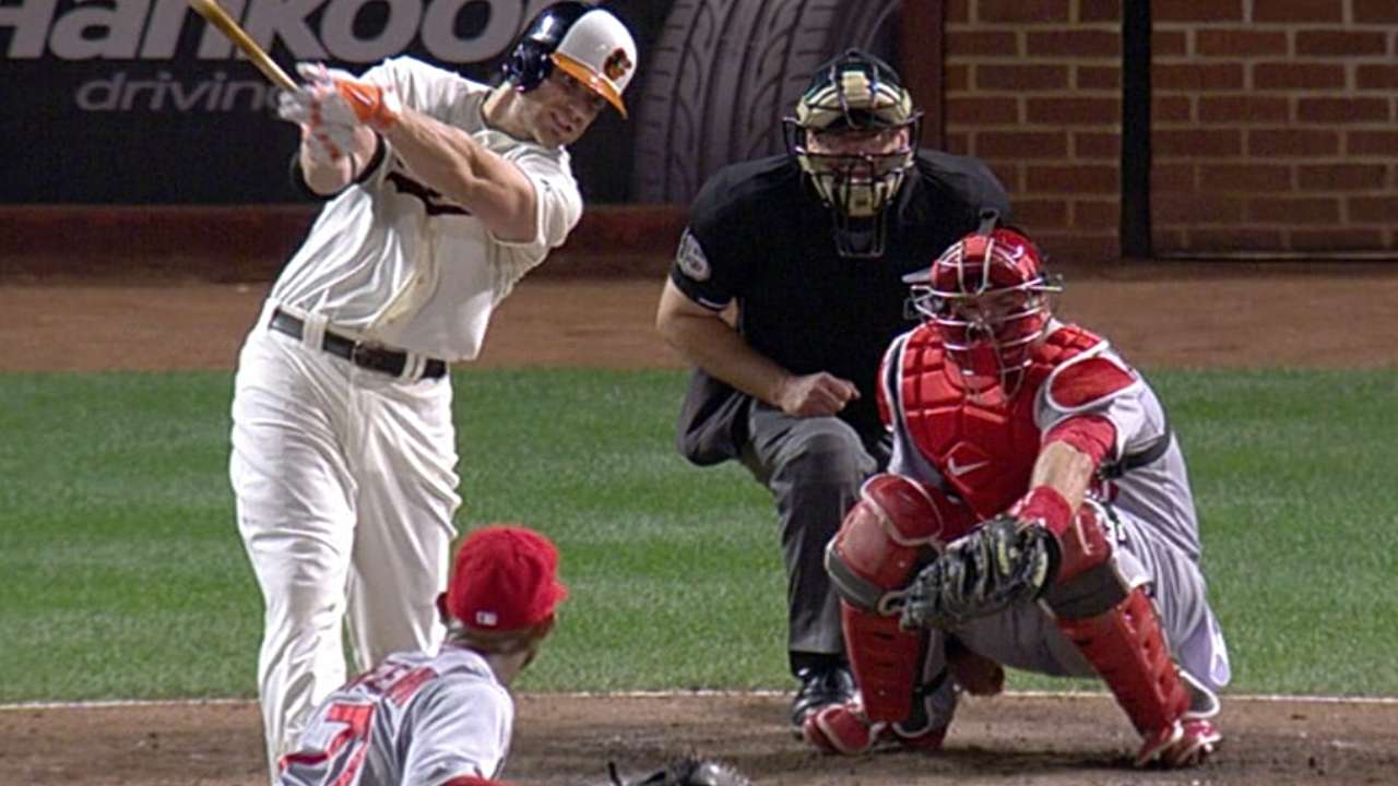 Birthday bash: O's crush six HRs for anniversary gala