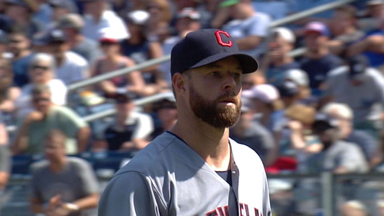 Kluber thanks the rain for ascension to game's elite