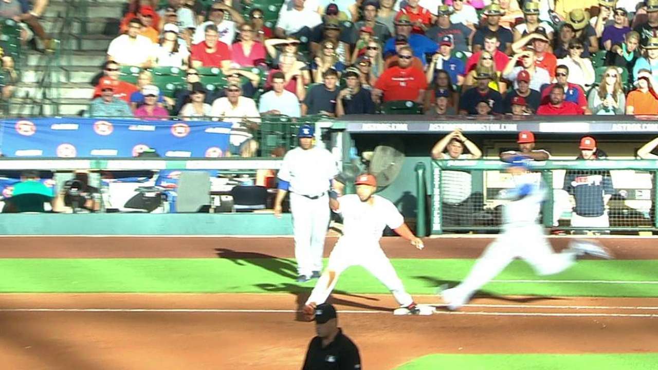 Rangers win challenge on play at first base