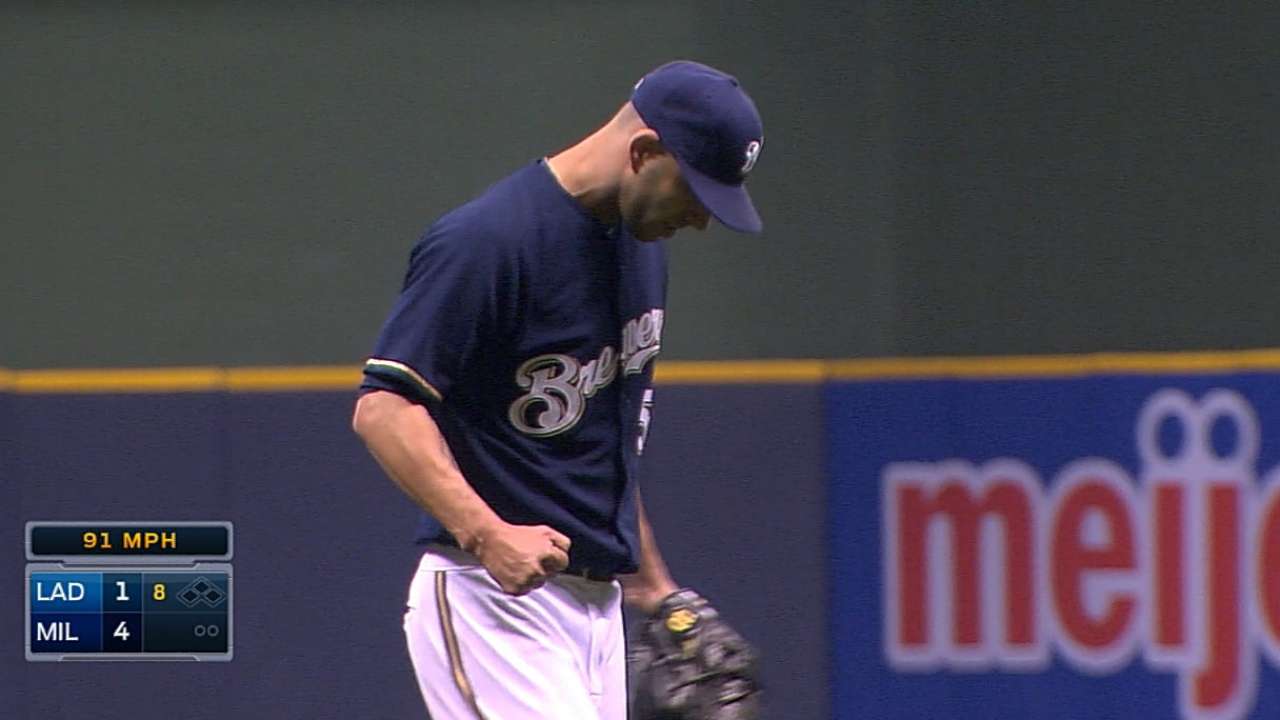 Fiers stifles Dodgers while filling in for Garza