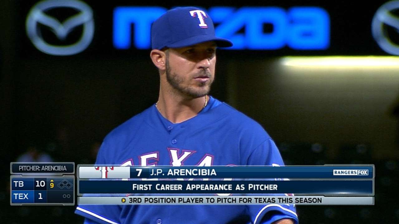 Arencibia makes it trio of position players to pitch