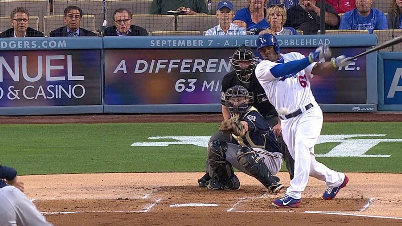 Puig pega 3 hits pero Dodgers caen con Cerveceros