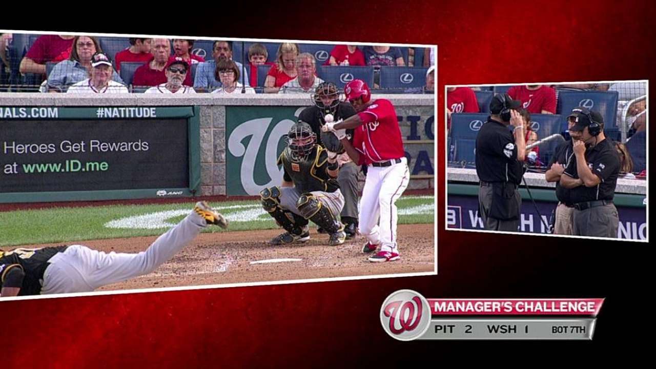 Nationals win challenge: Taylor was HBP