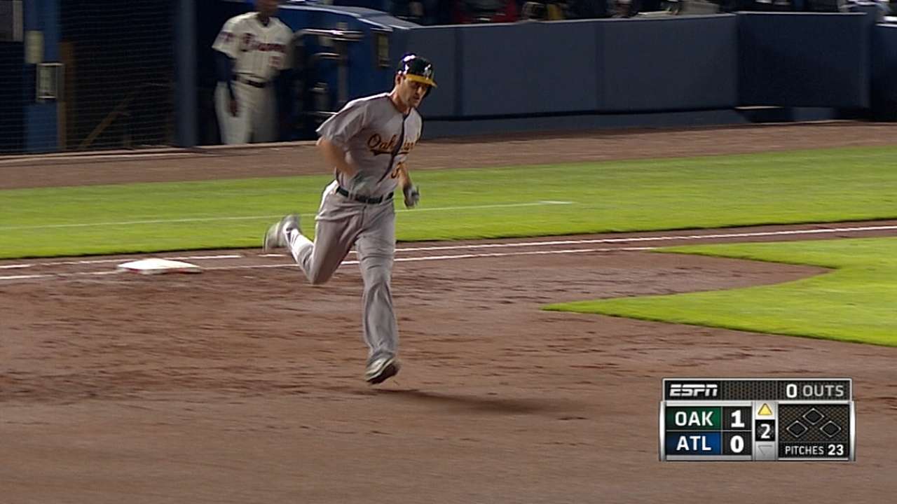 Lester takes first A's loss as Braves complete sweep