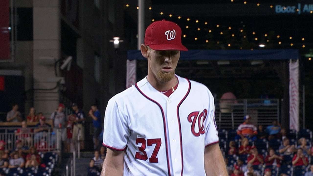 Strasburg sets personal high for single-season K's