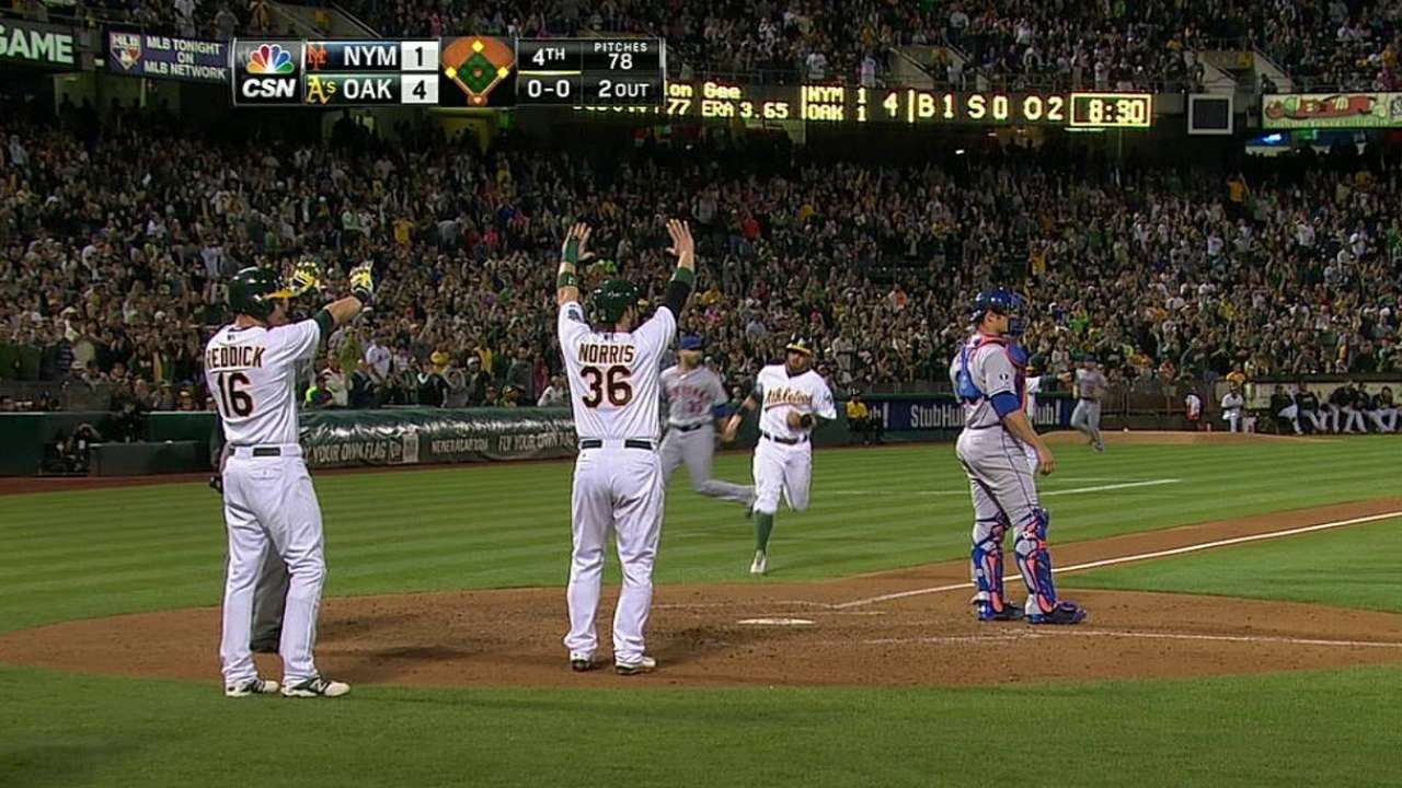 A's snap five-game skid, keep pace with Angels
