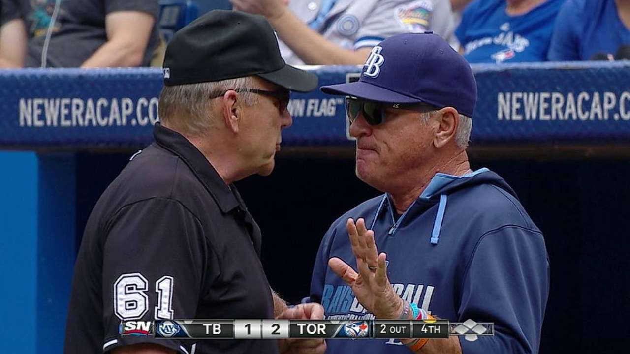 Rays protest game after Blue Jays win challenge