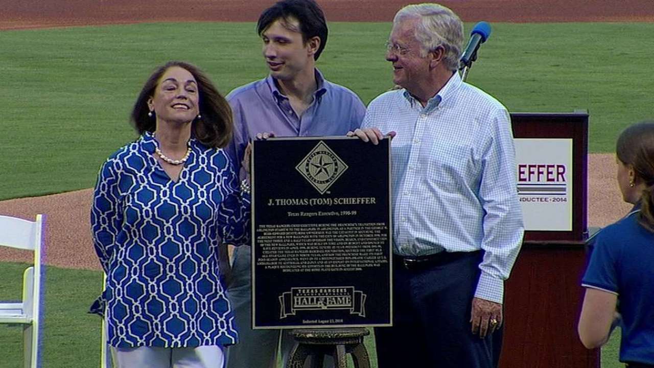 Schieffer gets moment with induction into Rangers Hall