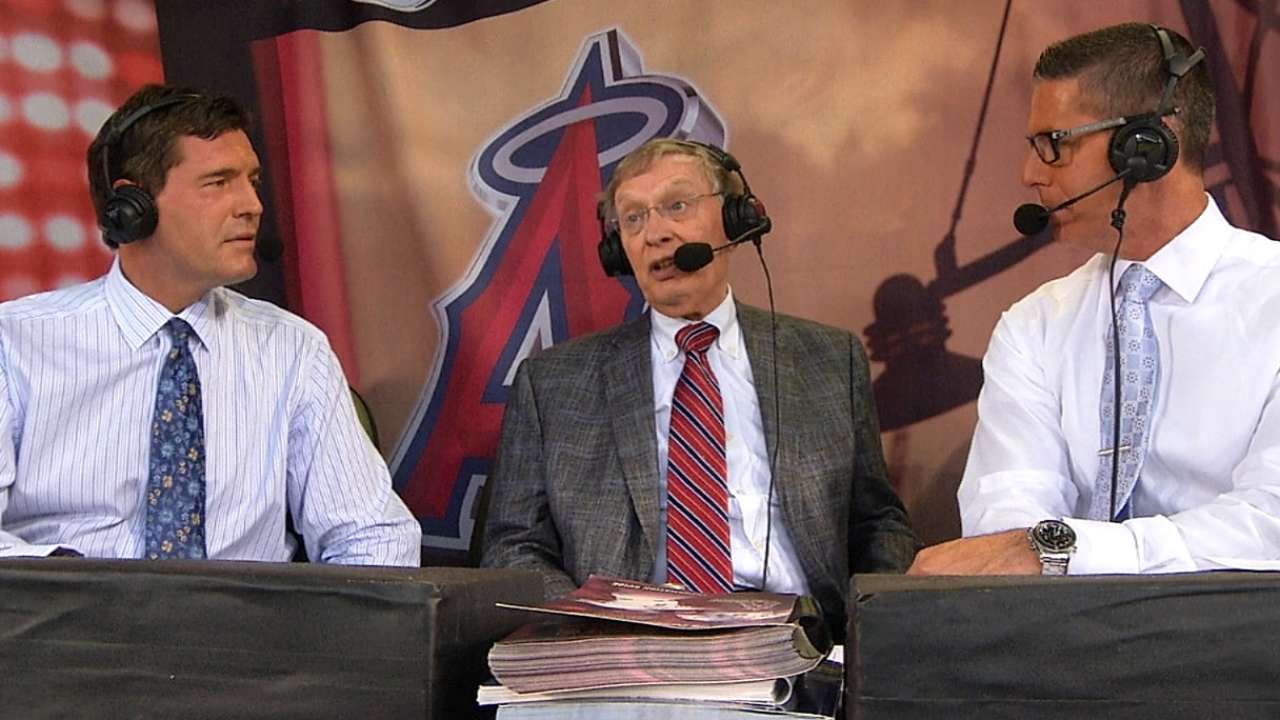 Selig visits Angels, praises Trout as next star
