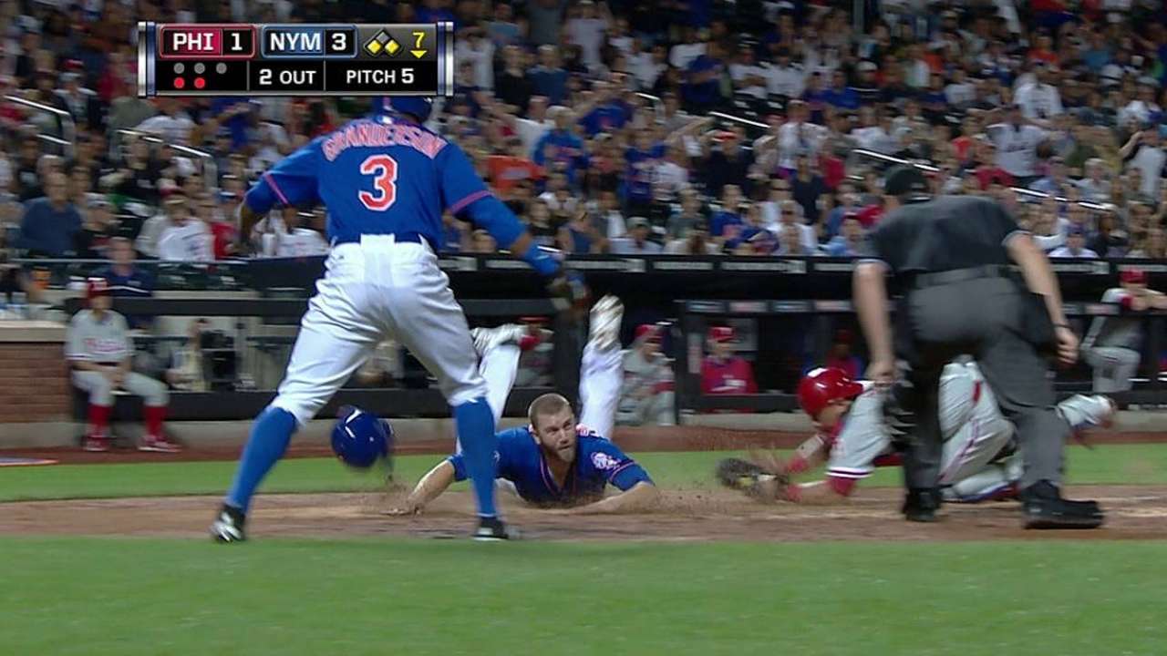 Campbell swipes home on double steal