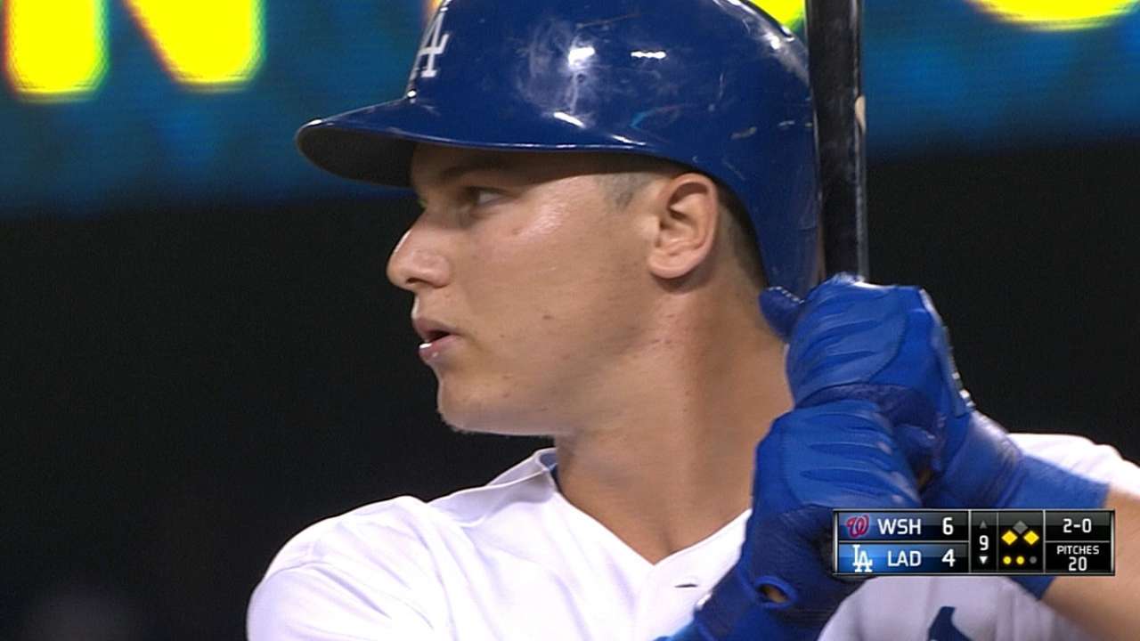 Dodgers put prospect Pederson right into fire