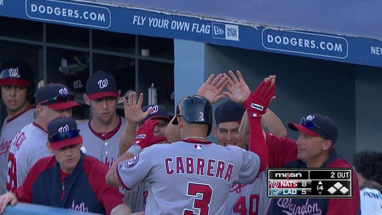 Nacionales superan a Dodgers en maratónico juego