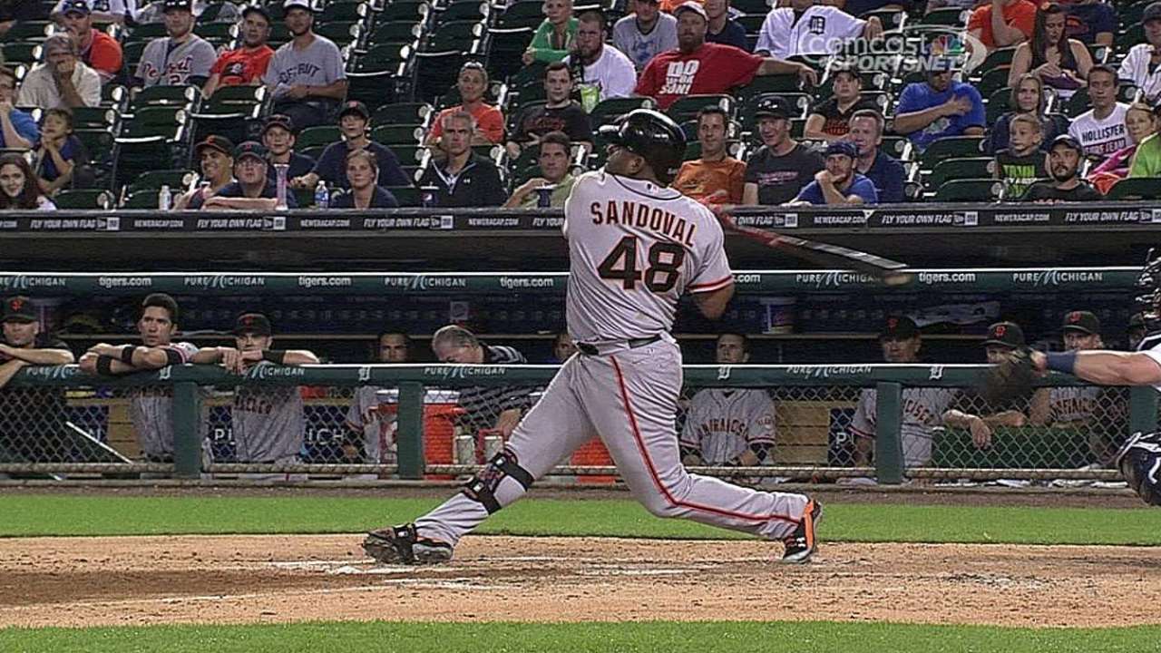 Giants score all they need before delay in Detroit