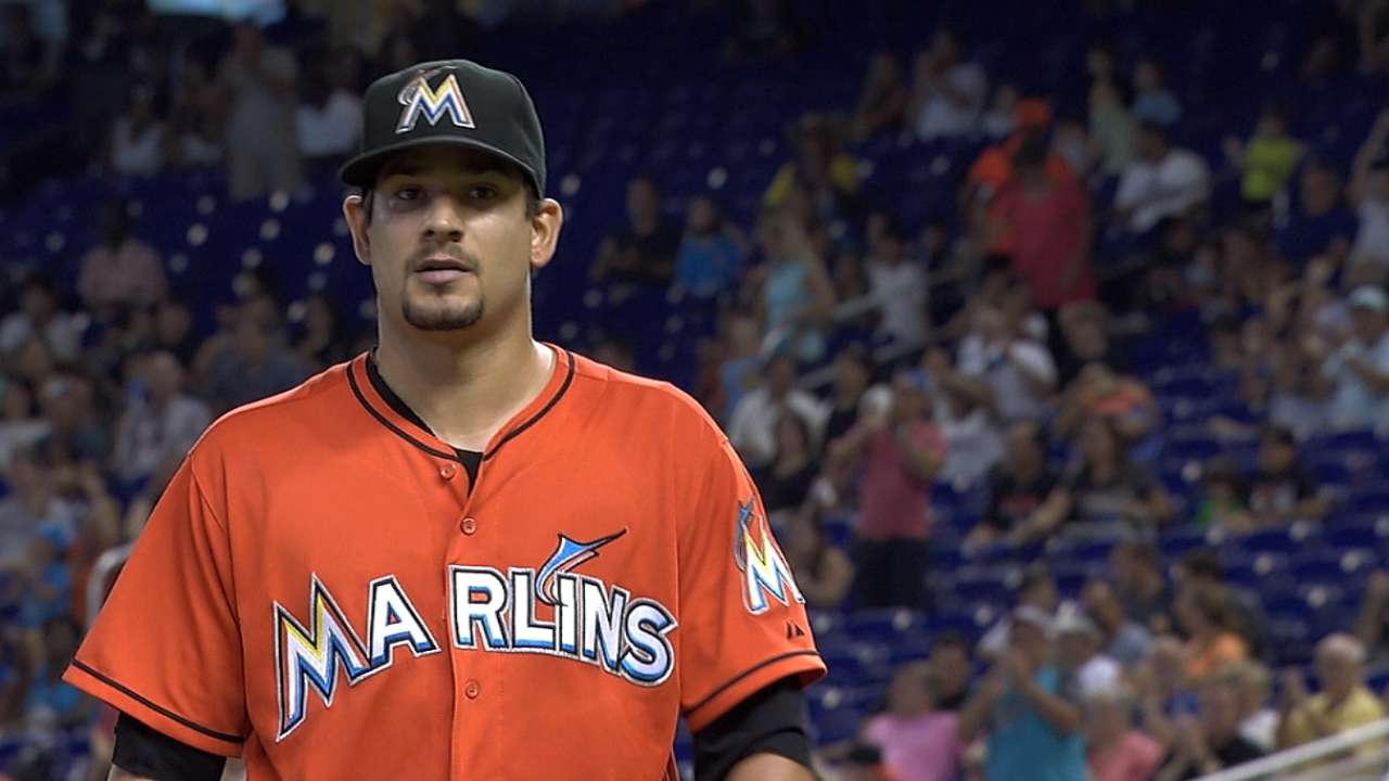 Hand's spot start helps Marlins keep pace in race