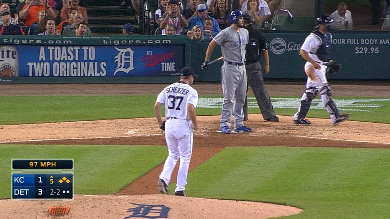 Gordon just misses homer off Scherzer