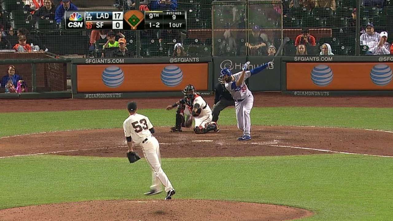 Heston's first MLB strikeout