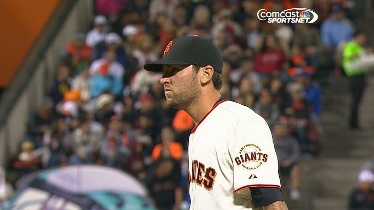 Bochy gives son MLB debut in tough spot