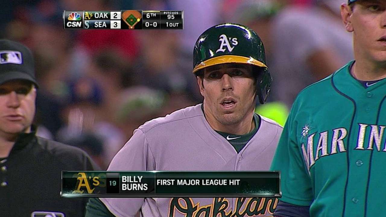 Burns' first Major League hit