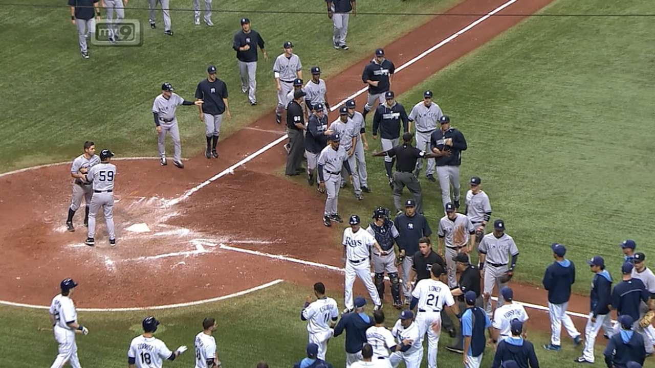 Girardi, Phelps, Pena ejected; benches clear