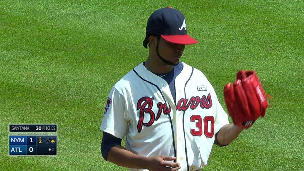 Santana tallies 1,500th career strikeout