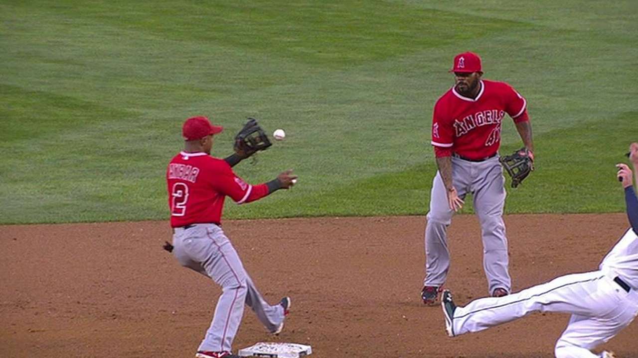 Replay turns safe call into double play for Angels